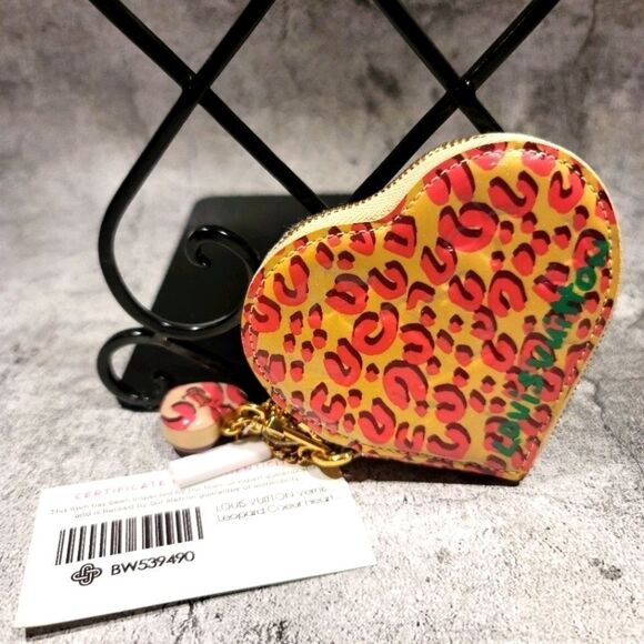 Louis Vuitton Vernis Leopard Coeur Heart Coin Purse Authentic - Picture 1 of 6
